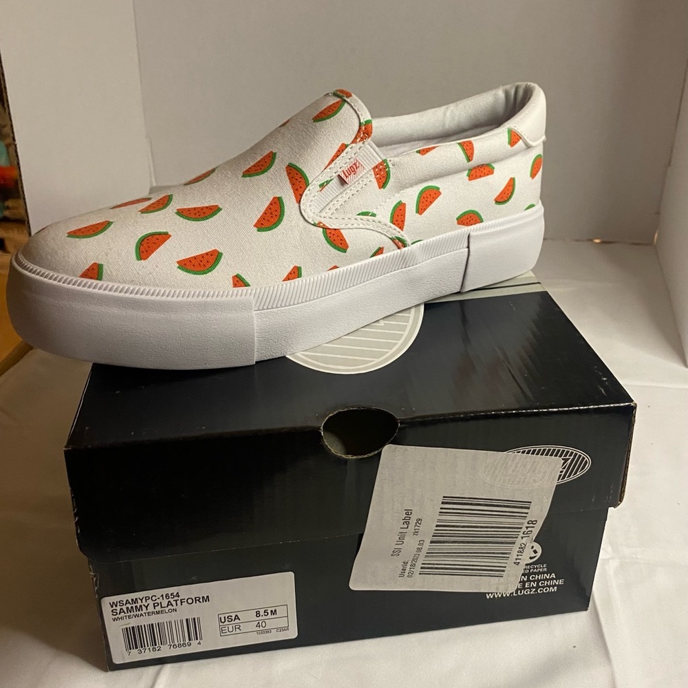 Lugz Women’s White and Red Watermelon platform  sneakers 7.5